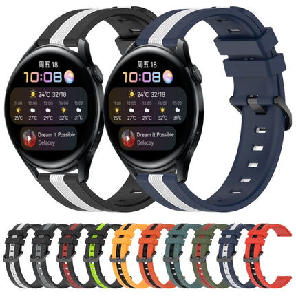 22mm Vertical Two-Color Silicone Watch Band, For Huawei Watch 3, For Huawei Watch 3 Pro