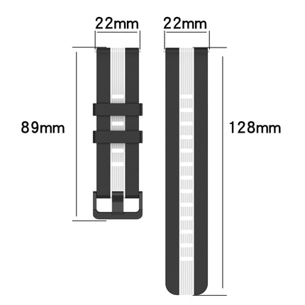 22mm Vertical Two-Color Silicone Watch Band, For Huawei Watch 3, For Huawei Watch 3 Pro