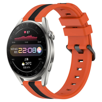 22mm Vertical Two-Color Silicone Watch Band, For Huawei Watch 3, For Huawei Watch 3 Pro