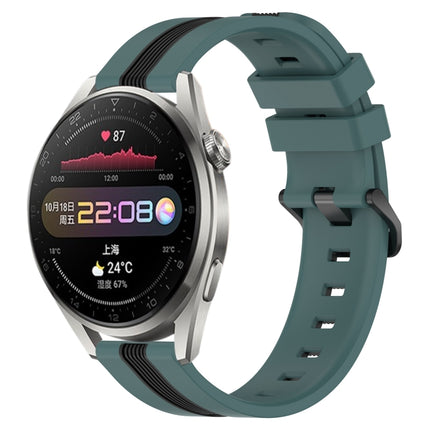 22mm Vertical Two-Color Silicone Watch Band, For Huawei Watch 3, For Huawei Watch 3 Pro