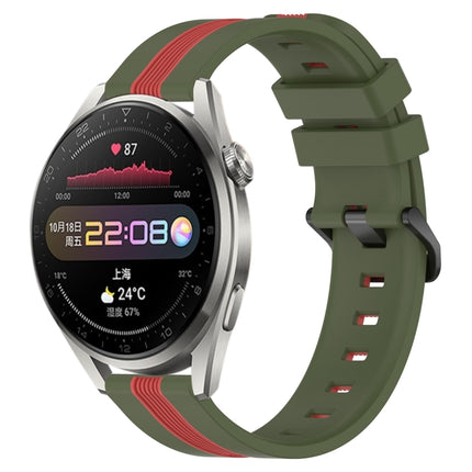 22mm Vertical Two-Color Silicone Watch Band, For Huawei Watch 3, For Huawei Watch 3 Pro