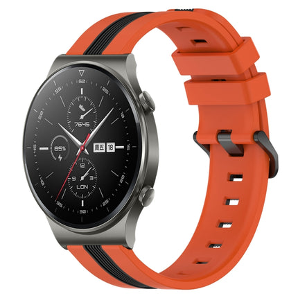 22mm Vertical Two-Color Silicone Watch Band, For Huawei GT2 Pro, For Huawei Watch GT 2E