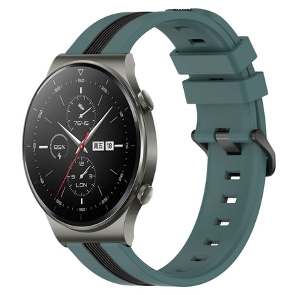 22mm Vertical Two-Color Silicone Watch Band, For Huawei GT2 Pro, For Huawei Watch GT 2E