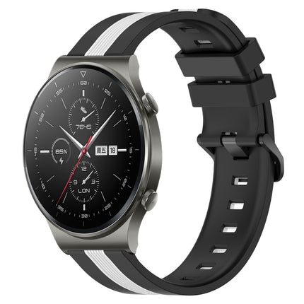 22mm Vertical Two-Color Silicone Watch Band, For Huawei GT2 Pro, For Huawei Watch GT 2E