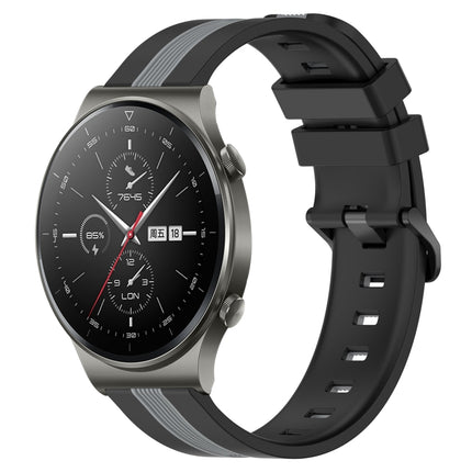 22mm Vertical Two-Color Silicone Watch Band, For Huawei GT2 Pro, For Huawei Watch GT 2E