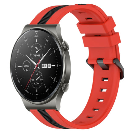 22mm Vertical Two-Color Silicone Watch Band, For Huawei GT2 Pro, For Huawei Watch GT 2E