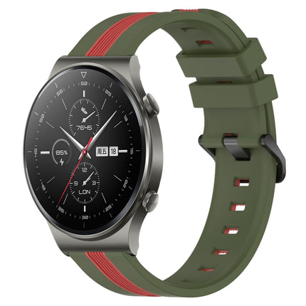 22mm Vertical Two-Color Silicone Watch Band, For Huawei GT2 Pro, For Huawei Watch GT 2E