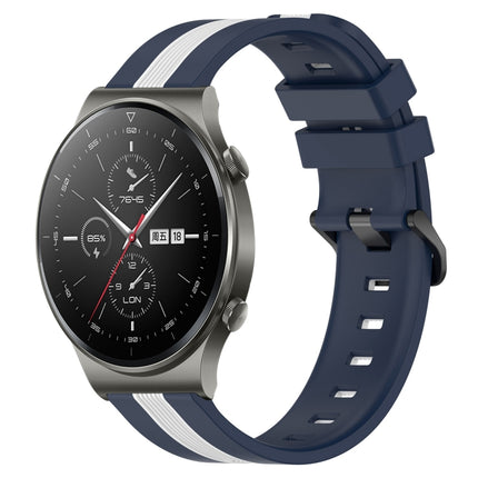 22mm Vertical Two-Color Silicone Watch Band, For Huawei GT2 Pro, For Huawei Watch GT 2E