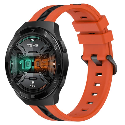 22mm Vertical Two-Color Silicone Watch Band, For Huawei GT2 Pro, For Huawei Watch GT 2E