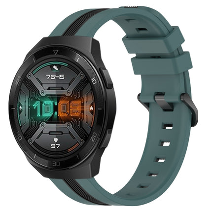 22mm Vertical Two-Color Silicone Watch Band, For Huawei GT2 Pro, For Huawei Watch GT 2E