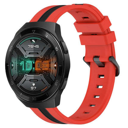22mm Vertical Two-Color Silicone Watch Band, For Huawei GT2 Pro, For Huawei Watch GT 2E