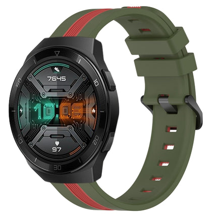 22mm Vertical Two-Color Silicone Watch Band, For Huawei GT2 Pro, For Huawei Watch GT 2E