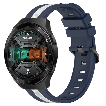 22mm Vertical Two-Color Silicone Watch Band, For Huawei GT2 Pro, For Huawei Watch GT 2E