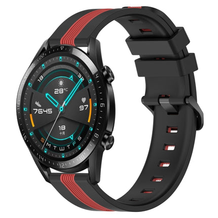 22mm Vertical Two-Color Silicone Watch Band, For Huawei GT2 46mm, For Honor Watch GS 3