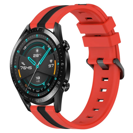 22mm Vertical Two-Color Silicone Watch Band, For Huawei GT2 46mm, For Honor Watch GS 3
