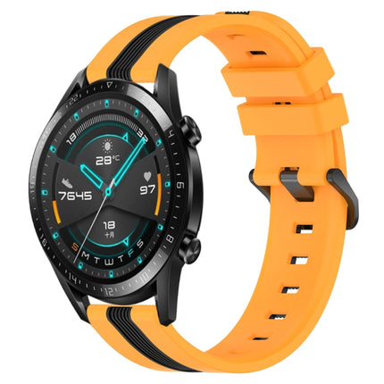 22mm Vertical Two-Color Silicone Watch Band, For Huawei GT2 46mm, For Honor Watch GS 3