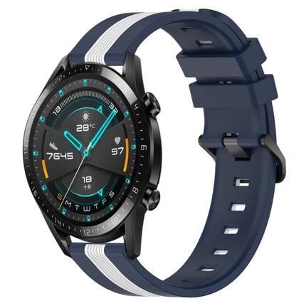 22mm Vertical Two-Color Silicone Watch Band, For Huawei GT2 46mm, For Honor Watch GS 3