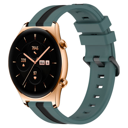 22mm Vertical Two-Color Silicone Watch Band, For Huawei GT2 46mm, For Honor Watch GS 3