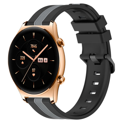 22mm Vertical Two-Color Silicone Watch Band, For Huawei GT2 46mm, For Honor Watch GS 3