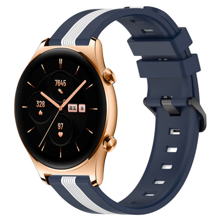 22mm Vertical Two-Color Silicone Watch Band, For Huawei GT2 46mm, For Honor Watch GS 3