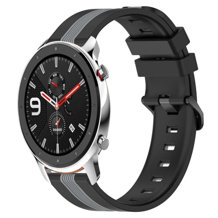 22mm Vertical Two-Color Silicone Watch Band, For Amazfit GTR 4, For Amazfit GTR 4 Pro