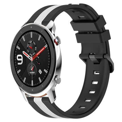 22mm Vertical Two-Color Silicone Watch Band, For Amazfit GTR 4, For Amazfit GTR 4 Pro