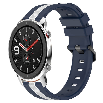 22mm Vertical Two-Color Silicone Watch Band, For Amazfit GTR 4, For Amazfit GTR 4 Pro