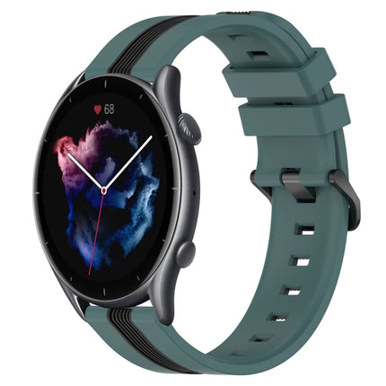 22mm Vertical Two-Color Silicone Watch Band, For Amazfit GTR 3, For Amazfit GTR 3 Pro