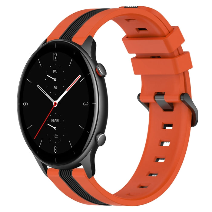 22mm Vertical Two-Color Silicone Watch Band, For Amazfit GTR 2e, For Amazfit GTR 2