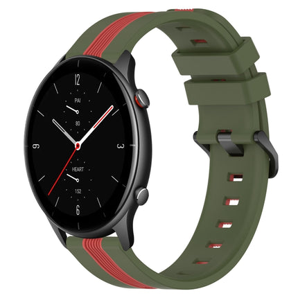 22mm Vertical Two-Color Silicone Watch Band, For Amazfit GTR 2e, For Amazfit GTR 2