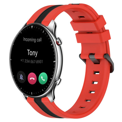 22mm Vertical Two-Color Silicone Watch Band, For Amazfit GTR 2e, For Amazfit GTR 2