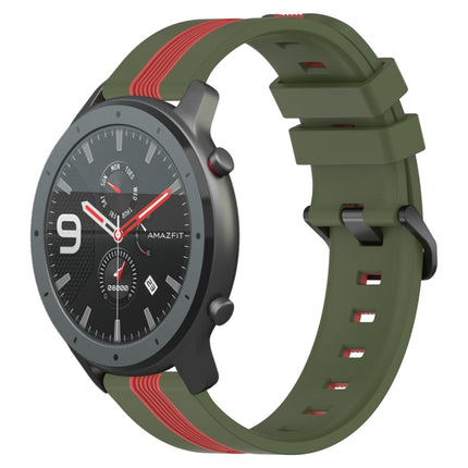22mm Vertical Two-Color Silicone Watch Band, For Amazfit 3, For Amazfit GTR 47mm