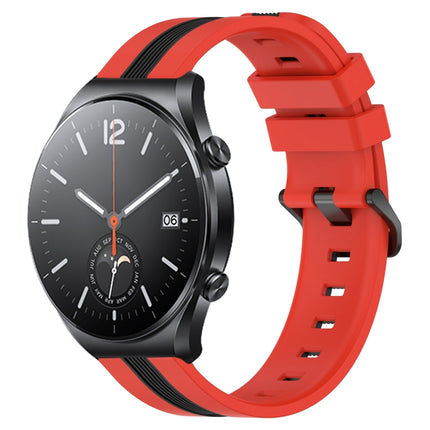 22mm Vertical Two-Color Silicone Watch Band, For Xiaomi MI Watch S1, For Xiaomi MI Watch S1 Pro