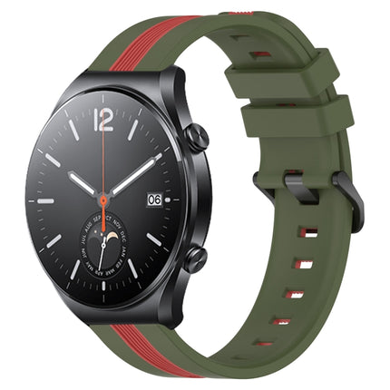 22mm Vertical Two-Color Silicone Watch Band, For Xiaomi MI Watch S1, For Xiaomi MI Watch S1 Pro
