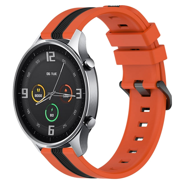 22mm Vertical Two-Color Silicone Watch Band, For Xiaomi MI Watch Color, For Xiaomi MI Watch S1 Active