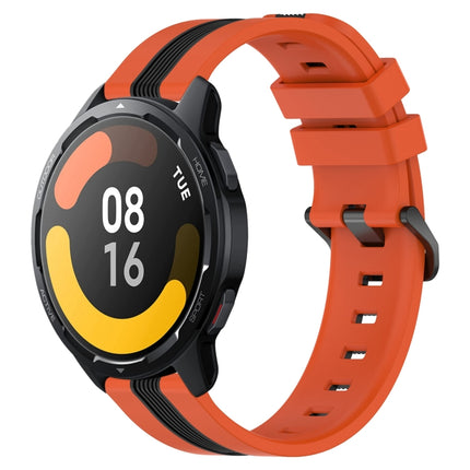 22mm Vertical Two-Color Silicone Watch Band, For Xiaomi MI Watch Color, For Xiaomi MI Watch S1 Active