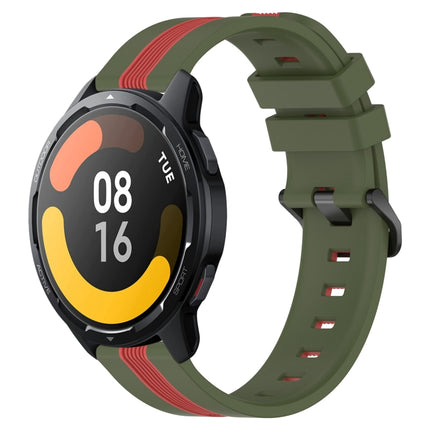 22mm Vertical Two-Color Silicone Watch Band, For Xiaomi MI Watch Color, For Xiaomi MI Watch S1 Active