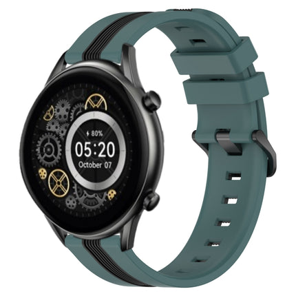 22mm Vertical Two-Color Silicone Watch Band, For Xiaomi Haylou RT2 LS10, For Xiaomi Haylou RS4 LS12