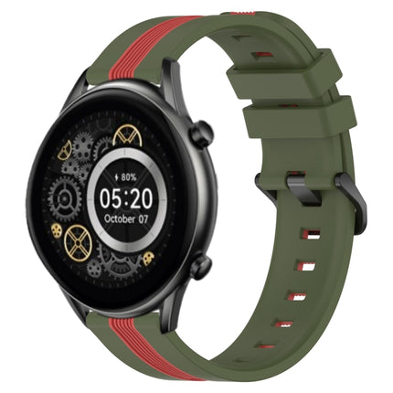 22mm Vertical Two-Color Silicone Watch Band, For Xiaomi Haylou RT2 LS10, For Xiaomi Haylou RS4 LS12
