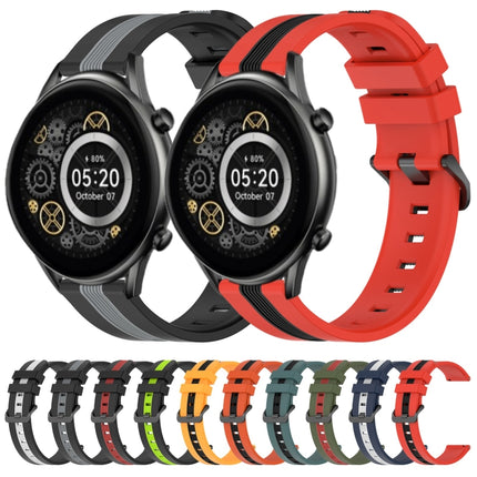 22mm Vertical Two-Color Silicone Watch Band, For Xiaomi Haylou RT2 LS10, For Xiaomi Haylou RS4 LS12