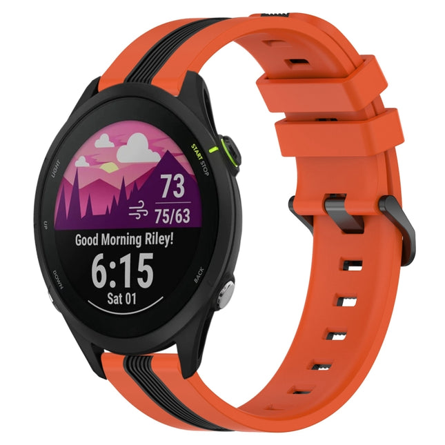 22mm Vertical Two-Color Silicone Watch Band, For Garmin Forerunner 255, For Garmin Forerunner 255 Music