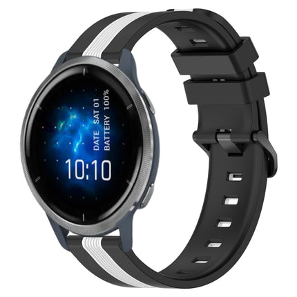 22mm Vertical Two-Color Silicone Watch Band, For Garmin Venu 2, For Garmin Vivoactive 4