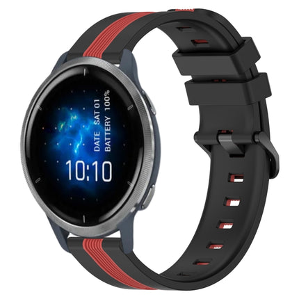 22mm Vertical Two-Color Silicone Watch Band, For Garmin Venu 2, For Garmin Vivoactive 4