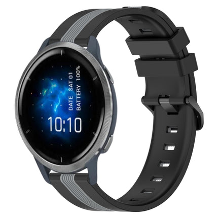 22mm Vertical Two-Color Silicone Watch Band, For Garmin Venu 2, For Garmin Vivoactive 4