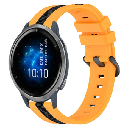 22mm Vertical Two-Color Silicone Watch Band, For Garmin Venu 2, For Garmin Vivoactive 4