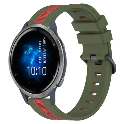 22mm Vertical Two-Color Silicone Watch Band, For Garmin Venu 2, For Garmin Vivoactive 4