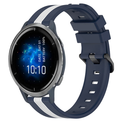 22mm Vertical Two-Color Silicone Watch Band, For Garmin Venu 2, For Garmin Vivoactive 4