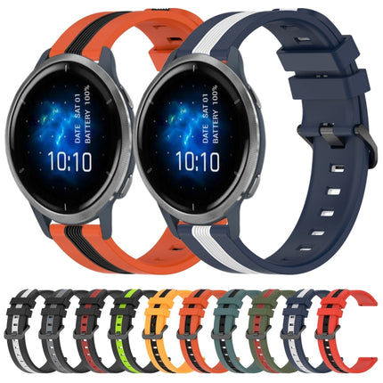 22mm Vertical Two-Color Silicone Watch Band, For Garmin Venu 2, For Garmin Vivoactive 4