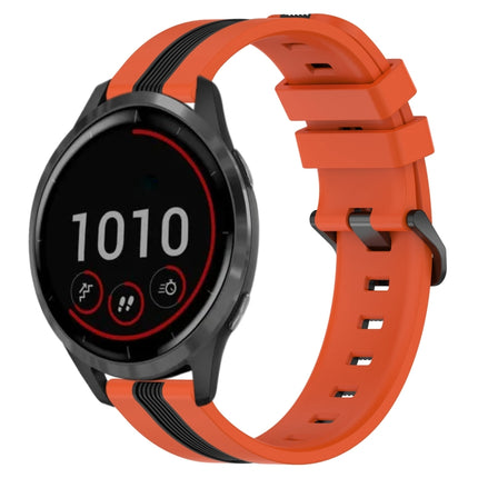 22mm Vertical Two-Color Silicone Watch Band, For Garmin Venu 2, For Garmin Vivoactive 4