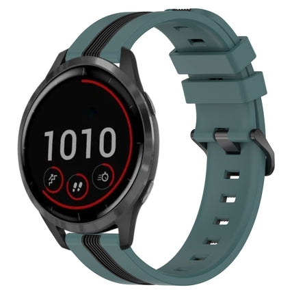 22mm Vertical Two-Color Silicone Watch Band, For Garmin Venu 2, For Garmin Vivoactive 4